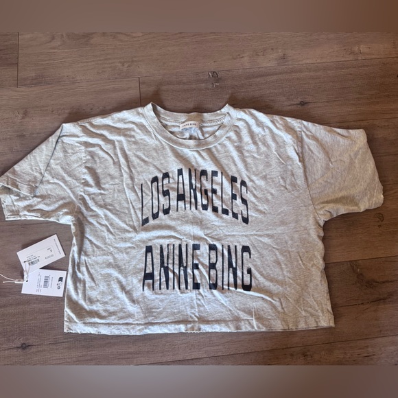 Anine Bing Women's Distressed cropped Johnny Tee - Picture 5 of 8